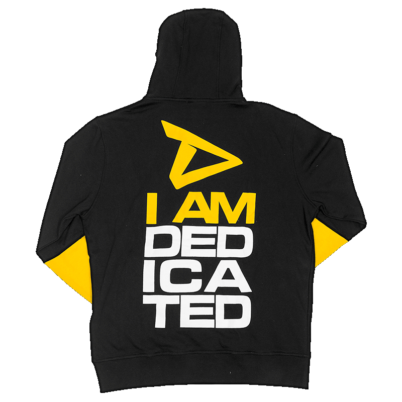 Pull Over Hoodie with I Am Dedicated print on back side