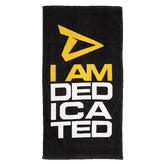 Towel with I Am Dedicated logo